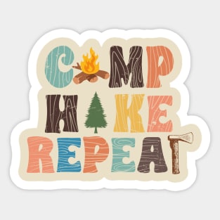 Camp Hike Repeat Hiking Lovers Sticker